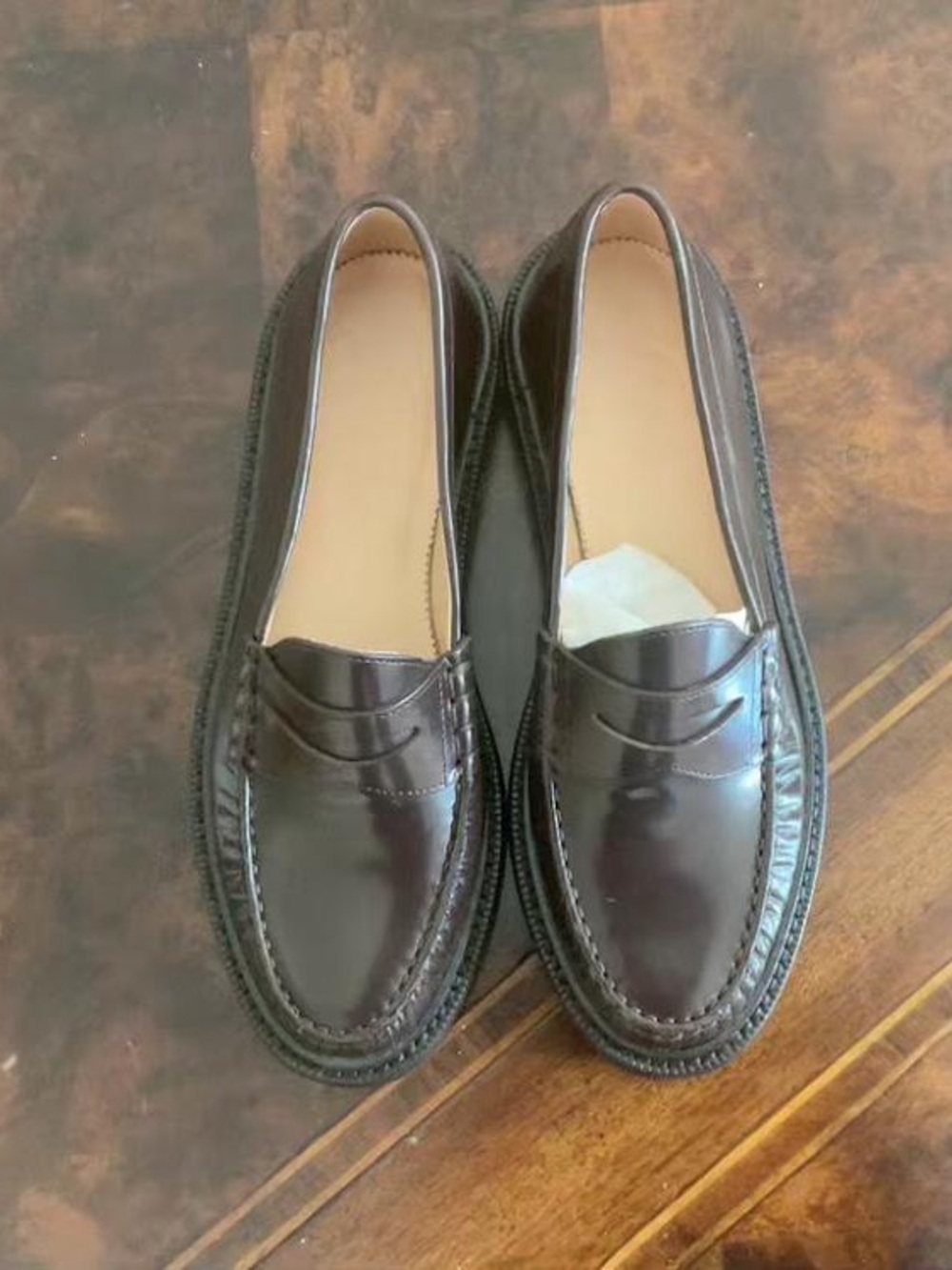 J. Crew Women's Penny Loafers in Dark Brown Leather